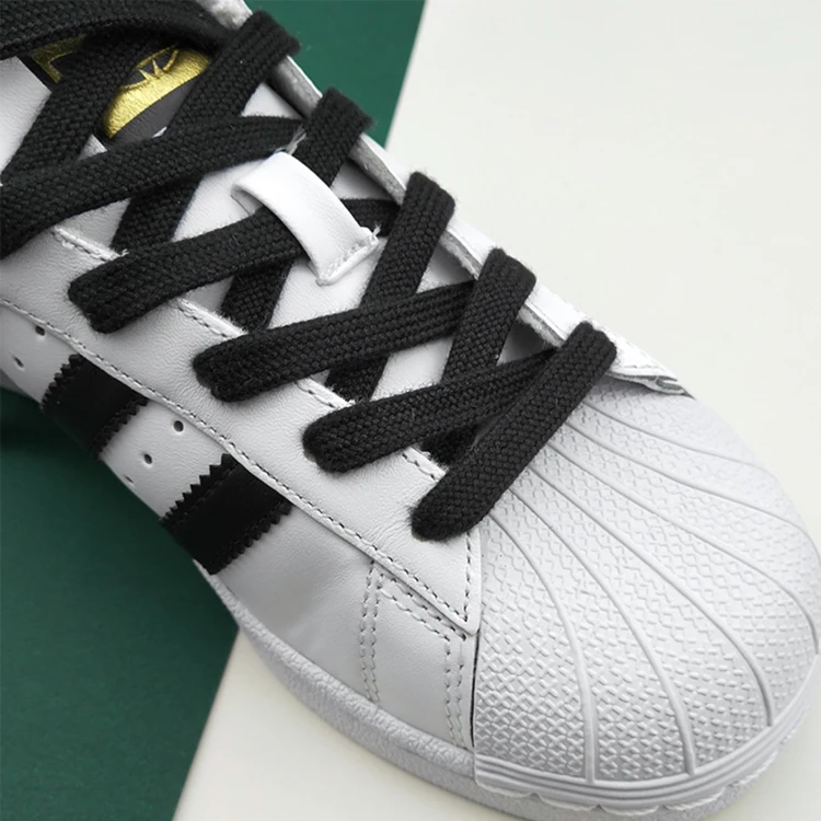 Plenty Stock 10mm Flat Cotton Fabric Shoelaces, Black Shoelaces Metal Tips For Hoody , Pants and Sports Wear