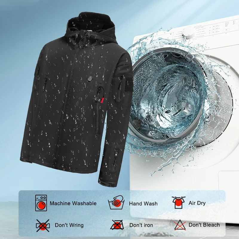 OEM Washable Three-speed temperature control Heated Jacket With Battery winter 5V Hooded Heated jackets coat