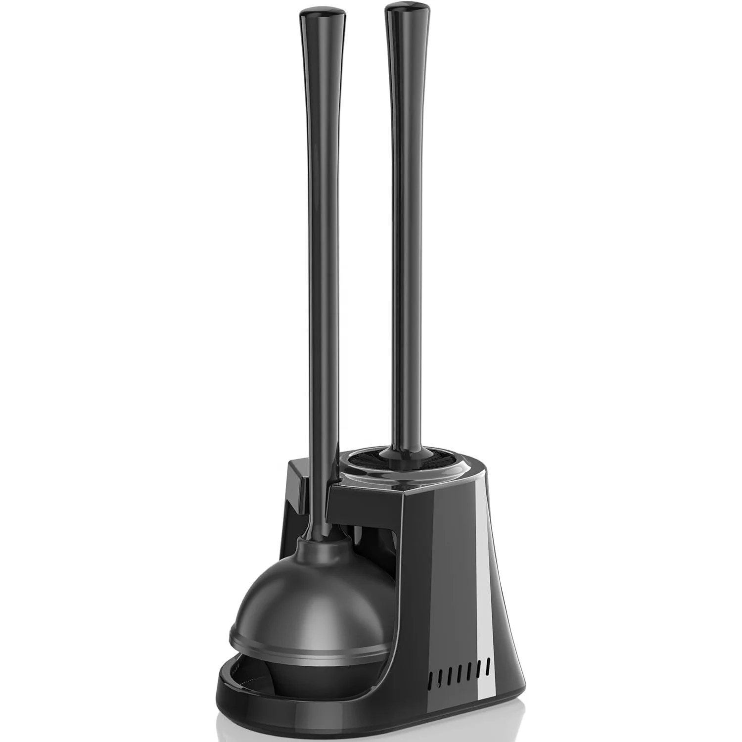 Bowl Brush And Heavy Duty Toilet Plunger Set With Ventilated Holder 2-In-1 Toilet Brush And Plunger Combo For Bathroom Cleaning