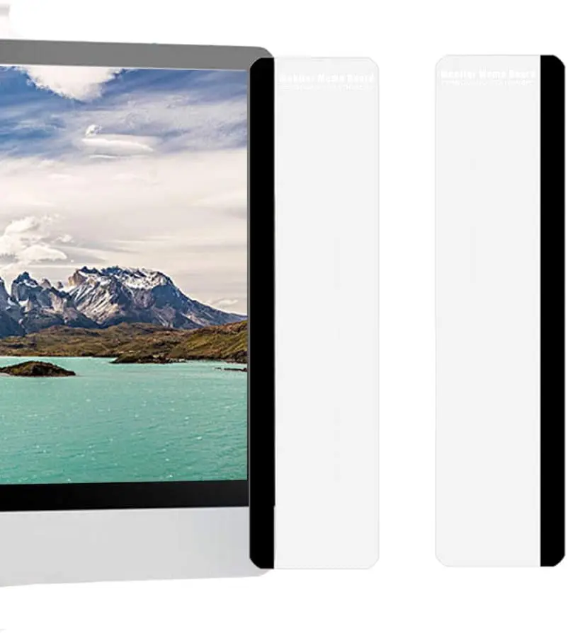 Monitor Memo Board Computer, Monitor Sticky Note Holder, Acrylic Transparent Message Board for Office 1 Set(Left & Right)