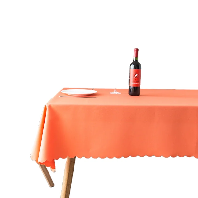 Waterproof party tablecloth orange rectangular table cover, all kinds of party wedding table decoration tablecloth
