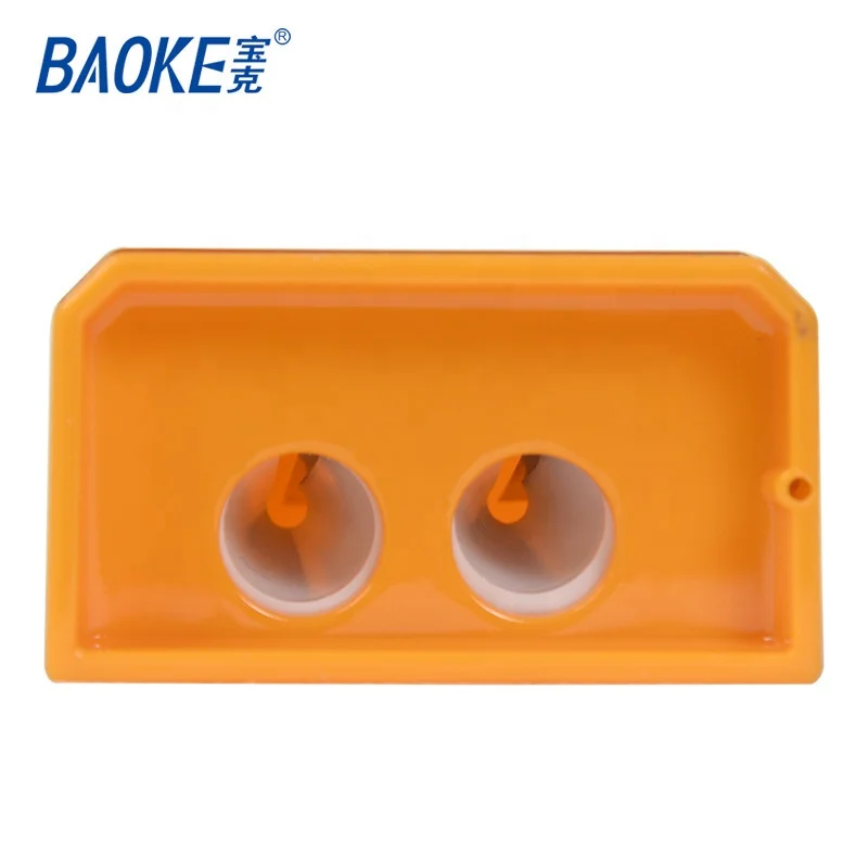 BAOKE 1PC 2 holes plastic pencil sharpeners manual for Art Suppliers/Student/School/Stationery