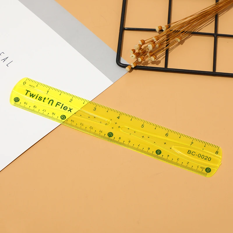 Custom Logo 20cm Student Ruler Wholesale Eco-friendly Magnifying Ruler Transparent Pvc Color Straight Ruler