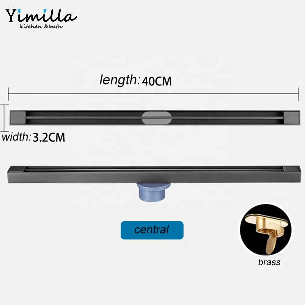 Hot Sale 304 Stainless Steel Shower Floor Drain Anti-odor Conceal Long Square Channel Bathroom Drainer with Strainer