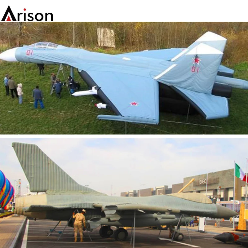 Huge giant inflatable plane for OEM custom decoy aircraft inflatable jet model toy cheap durable