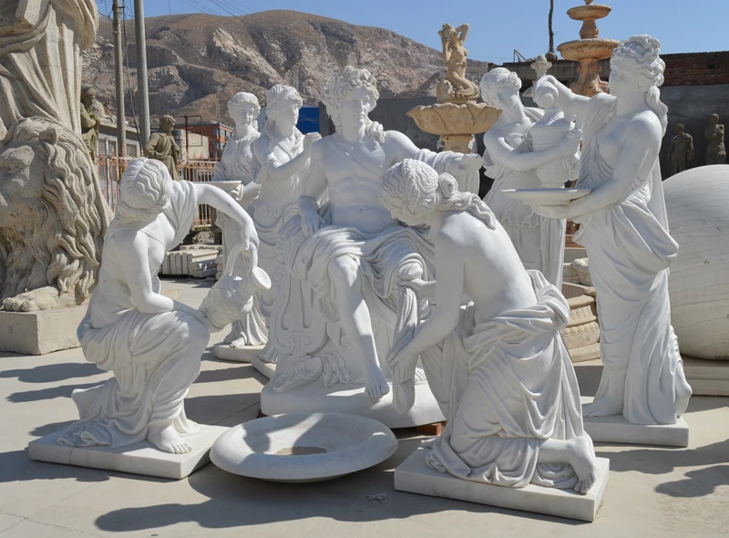 Villa Luxury Decoration Hand Carved Natural Marble Famous Greek Figure Apollo Bathing Statue