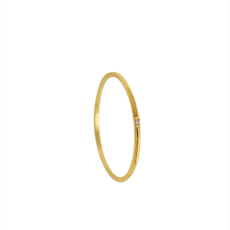 925 Sterling Silver 14K Gold Dainty Three Stone Cz Rings Jewelry