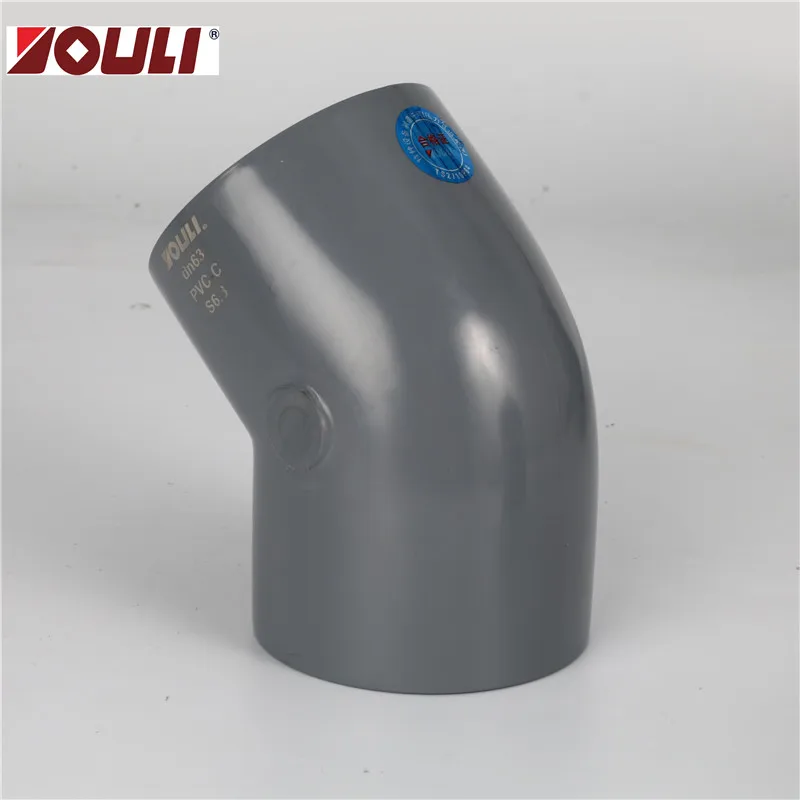 
UPVC 45 degree Elbow ASTM UPVC fittings ABS certificate 