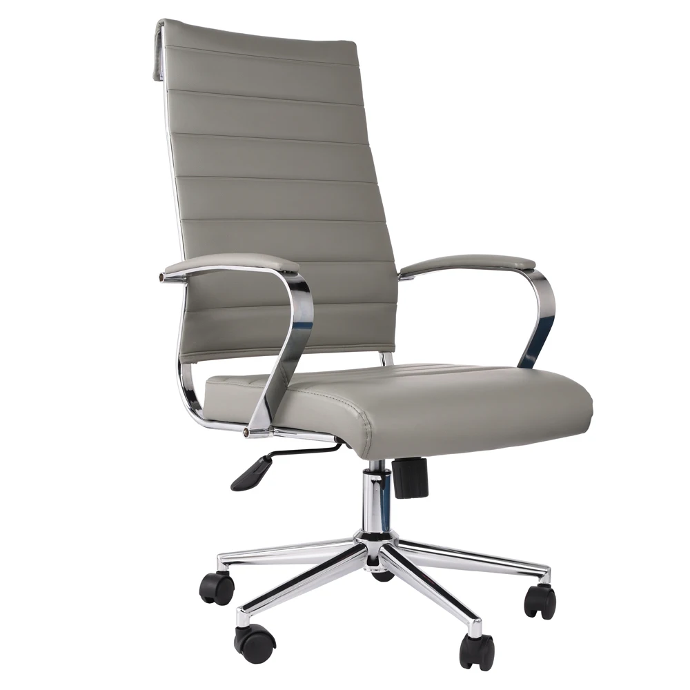 
ergonomic white PU leather computer manager work desk office chair 