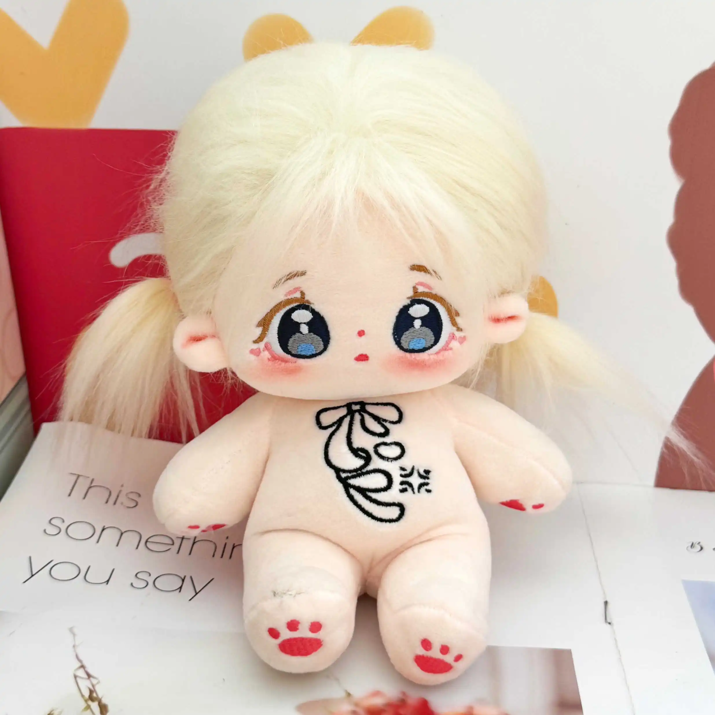 Hot sale custom anime character plushies doll 20cm kawaii cotton doll with clothes