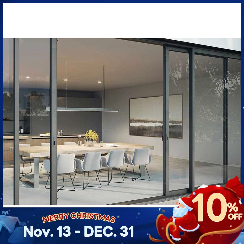 Customized Heavy Duty Aluminium Sliding Door Thermal Break Glass Pocket Finished Exterior for Villas