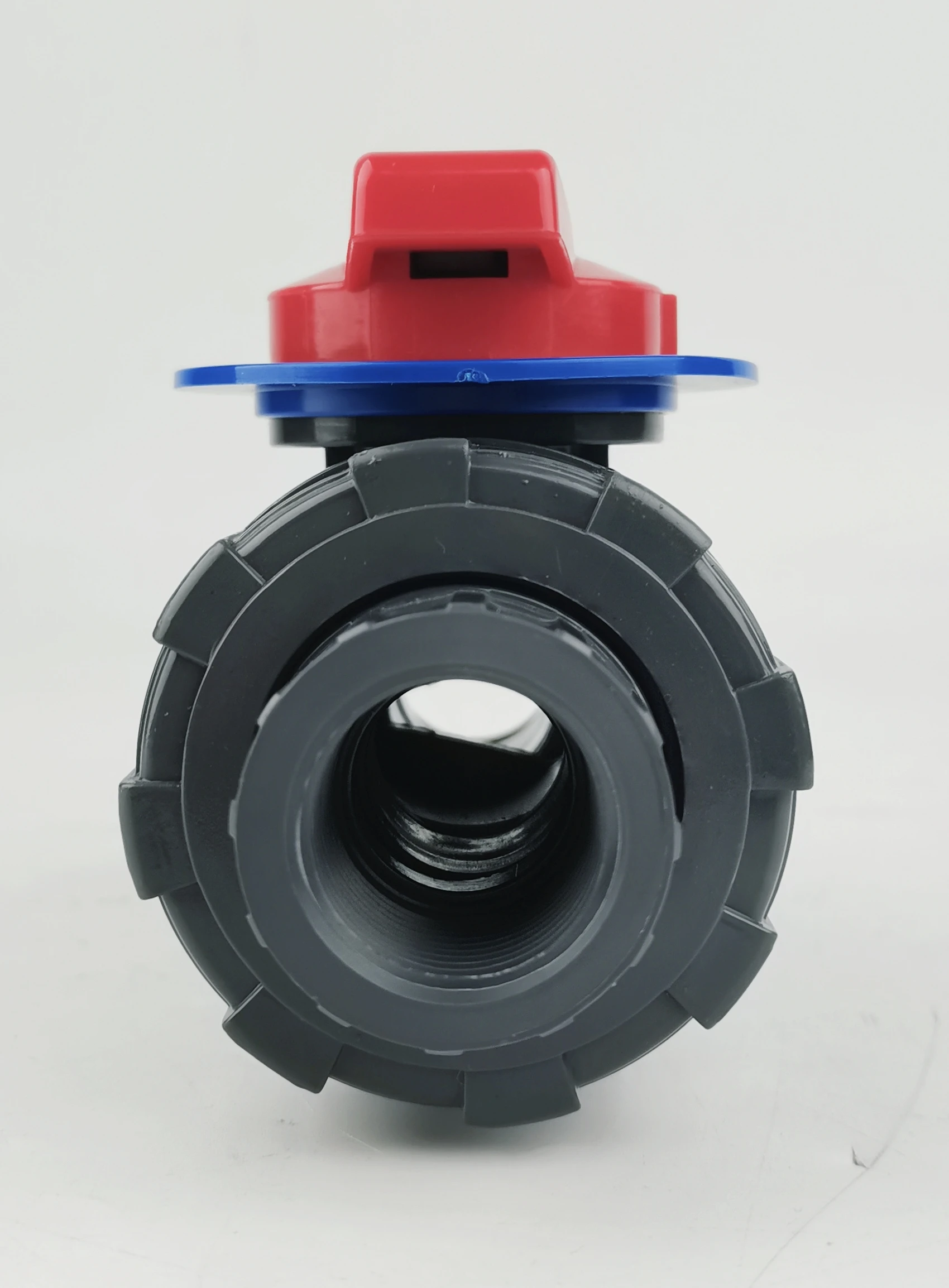 UPVC metering V shape ball valve red handle dark gray valve for pressure washing system