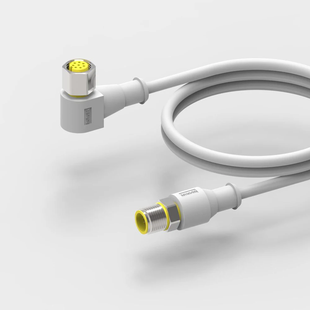 M12 соединительный кабель 8 Pin A-coding прямой штекер под прямым углом Женский Ethernet кабель