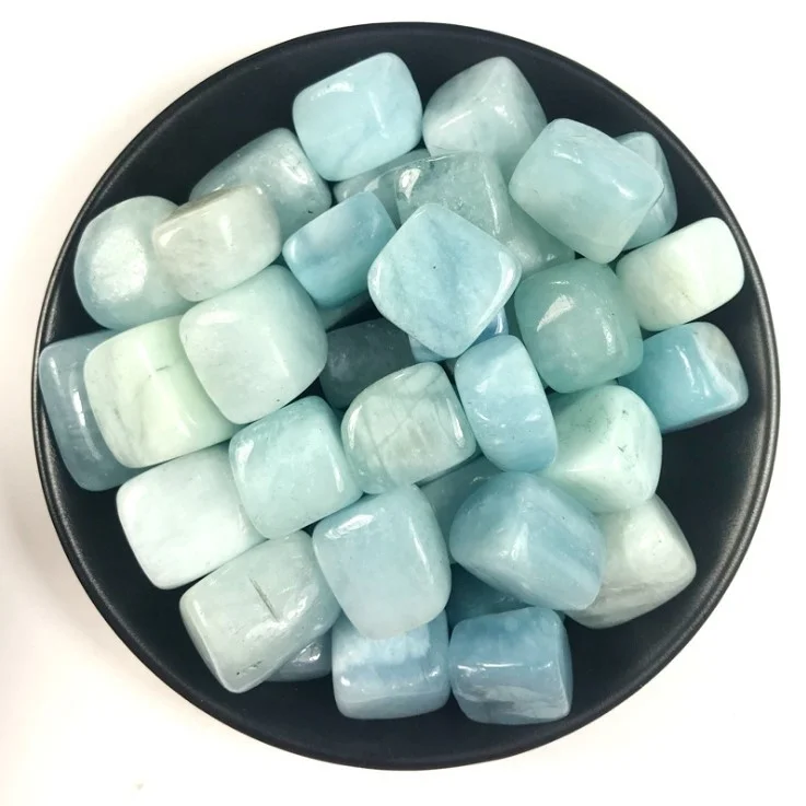 Wholesale natural aquamarine crystal healing tumbled stone aquamarine cubes