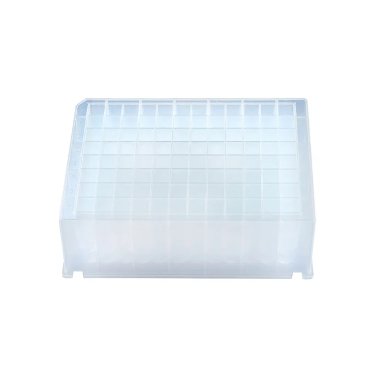 Medical laboratory DNA test instrument 2.2ml deep well 96 plate  V bottom with transparent PP virgin material