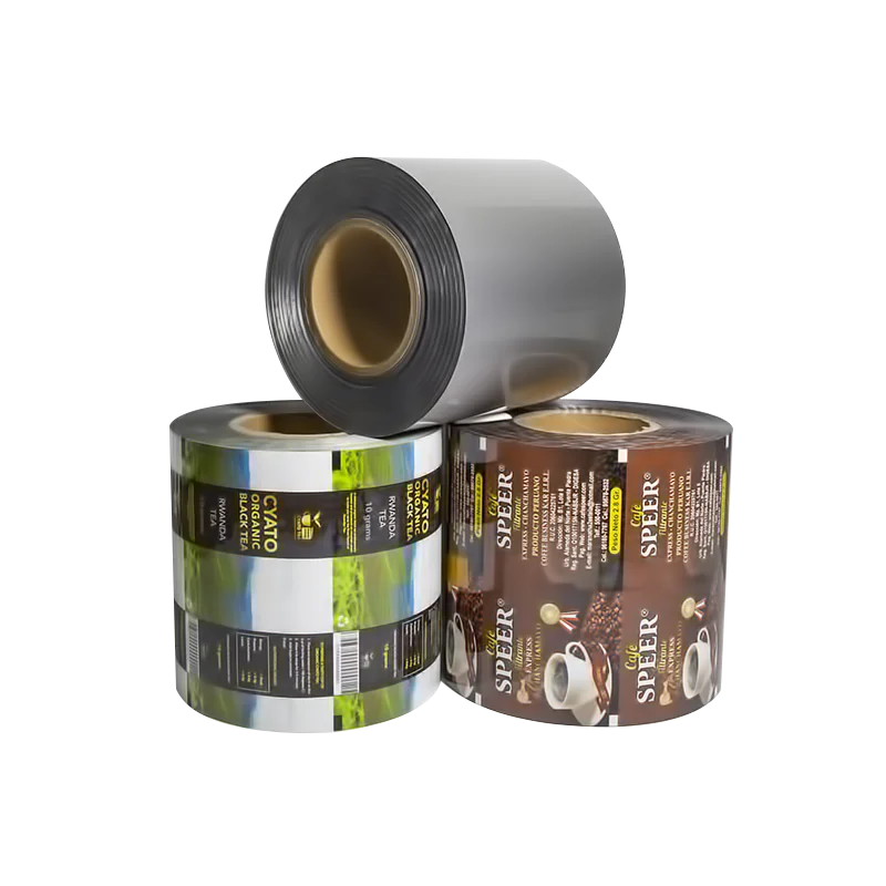 Custom Printed Laminated PET AL Mylar Material Aluminum Foil Metalized Food Coffee Packaging Roll Film For Auto Packing Machine