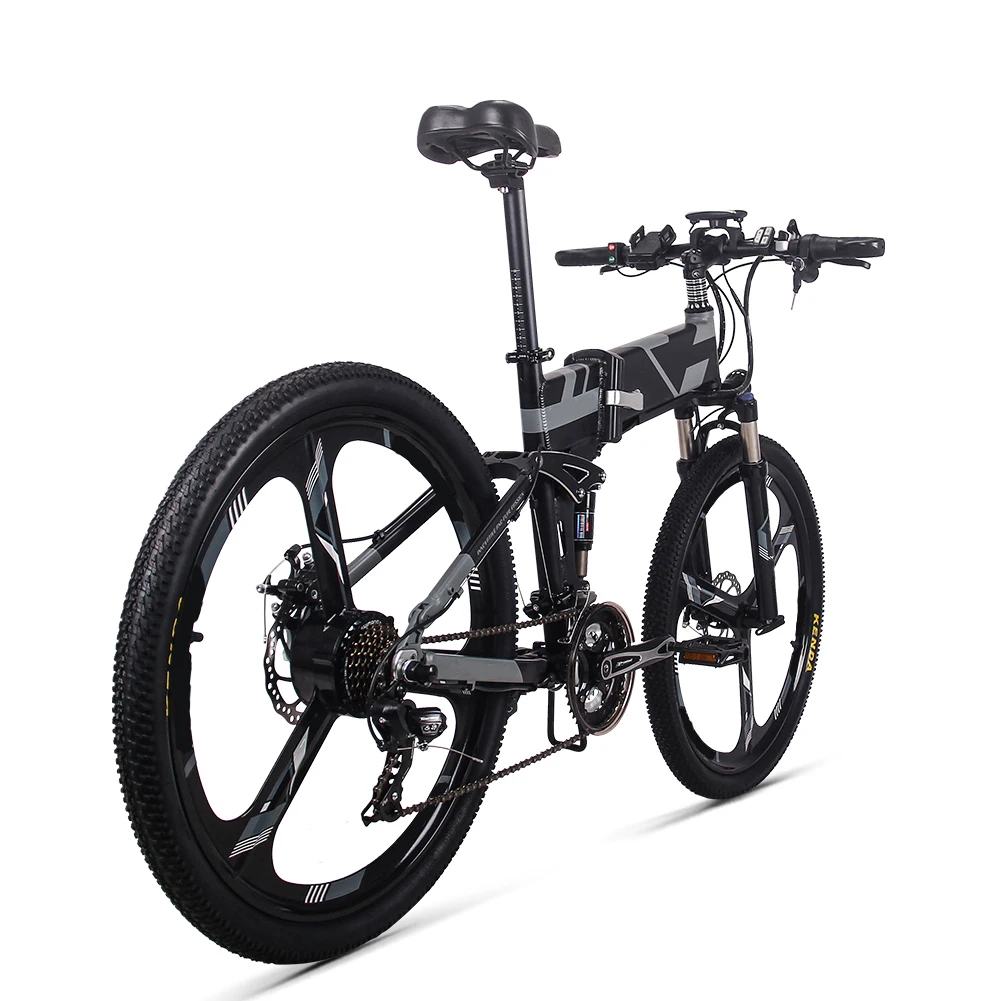  OEM TOP-860 battery powered operated electric bicycle bike folding ebike 26 inch mountainbike full
