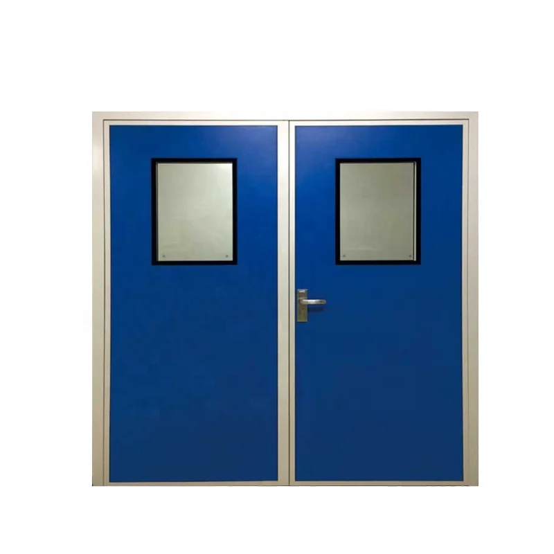 Modern Style Double Leaf Safety Emergency Exit Metal Door Fire Rated Steel Door clean room door seals