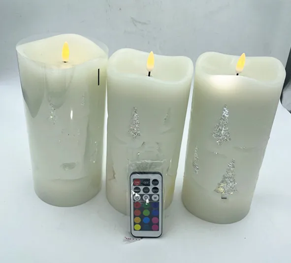 Newly designed Remote control function led 3D light candle/Water swirl led light candle