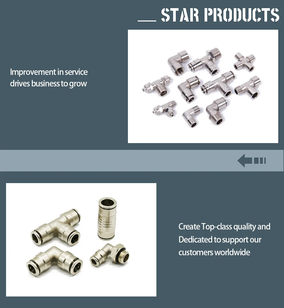 Transition fittings PSF female thread brass pneumatic connection