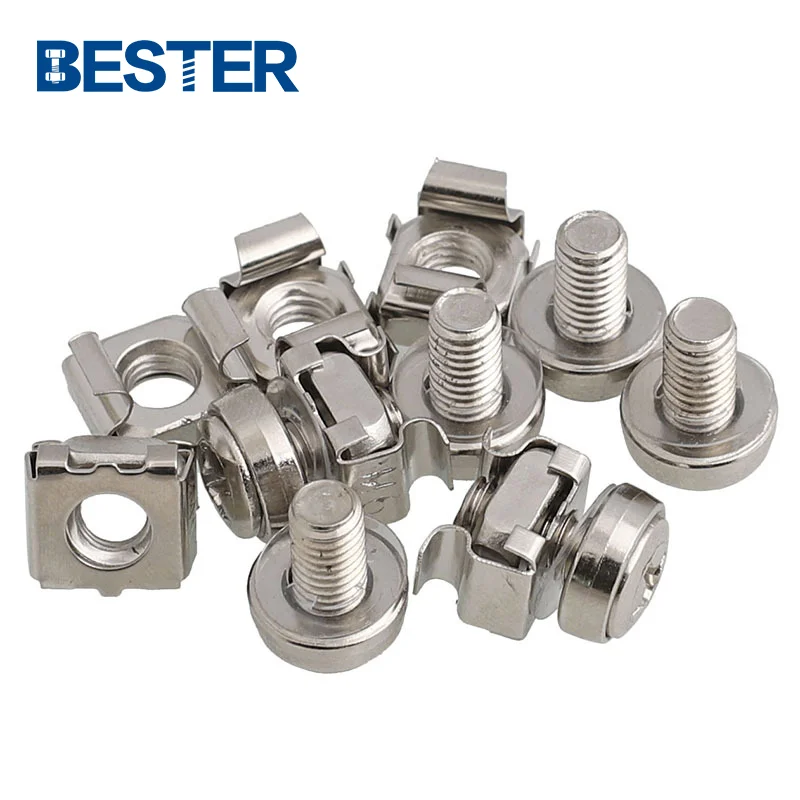 Server Rack Cabinets M6 M8 304 Aluminum Stainless Steel Spring square Lock square Floating Cage Nut for Mount Rack