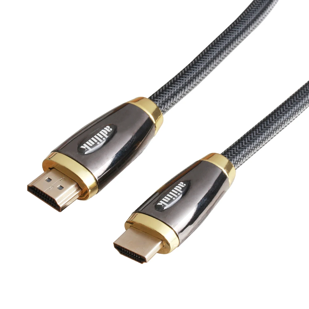 
1.8m Up to 20m Male To Male Gold Planted HDMI-compatible 2.0 Cable 4k 3D 60HZ Braided With Metal Head For TV Cable 