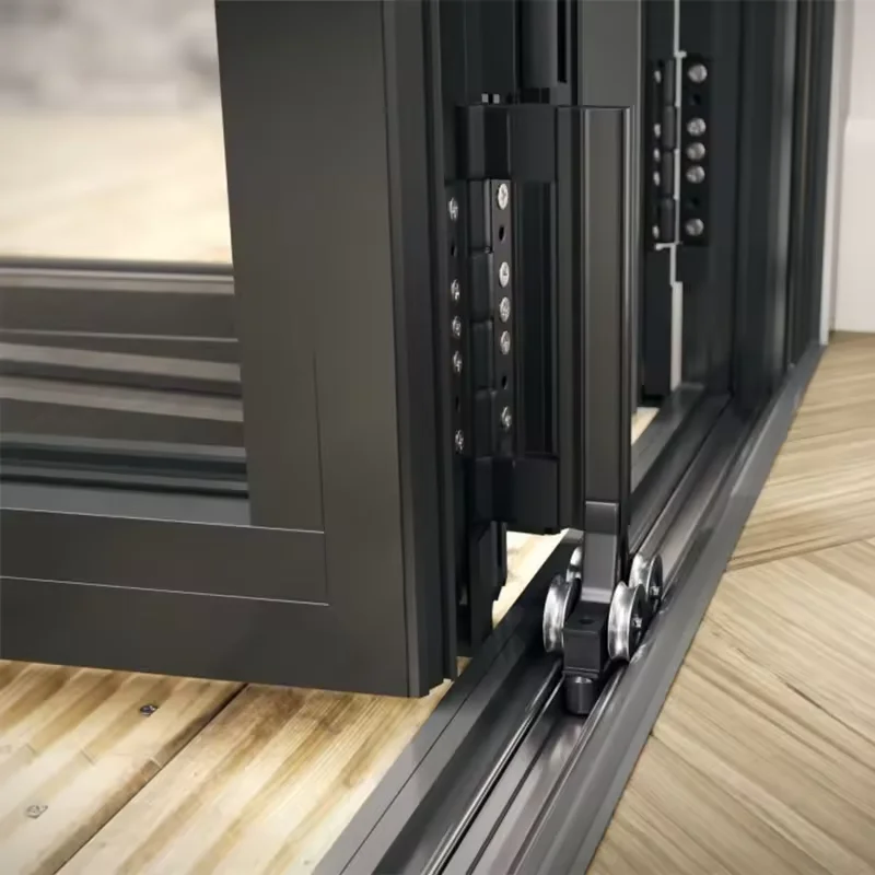 House Exterior Thermal Break Aluminium Profiles Glass Pocket Sliding floding Door Heavy Duty Patio Sliding Doors