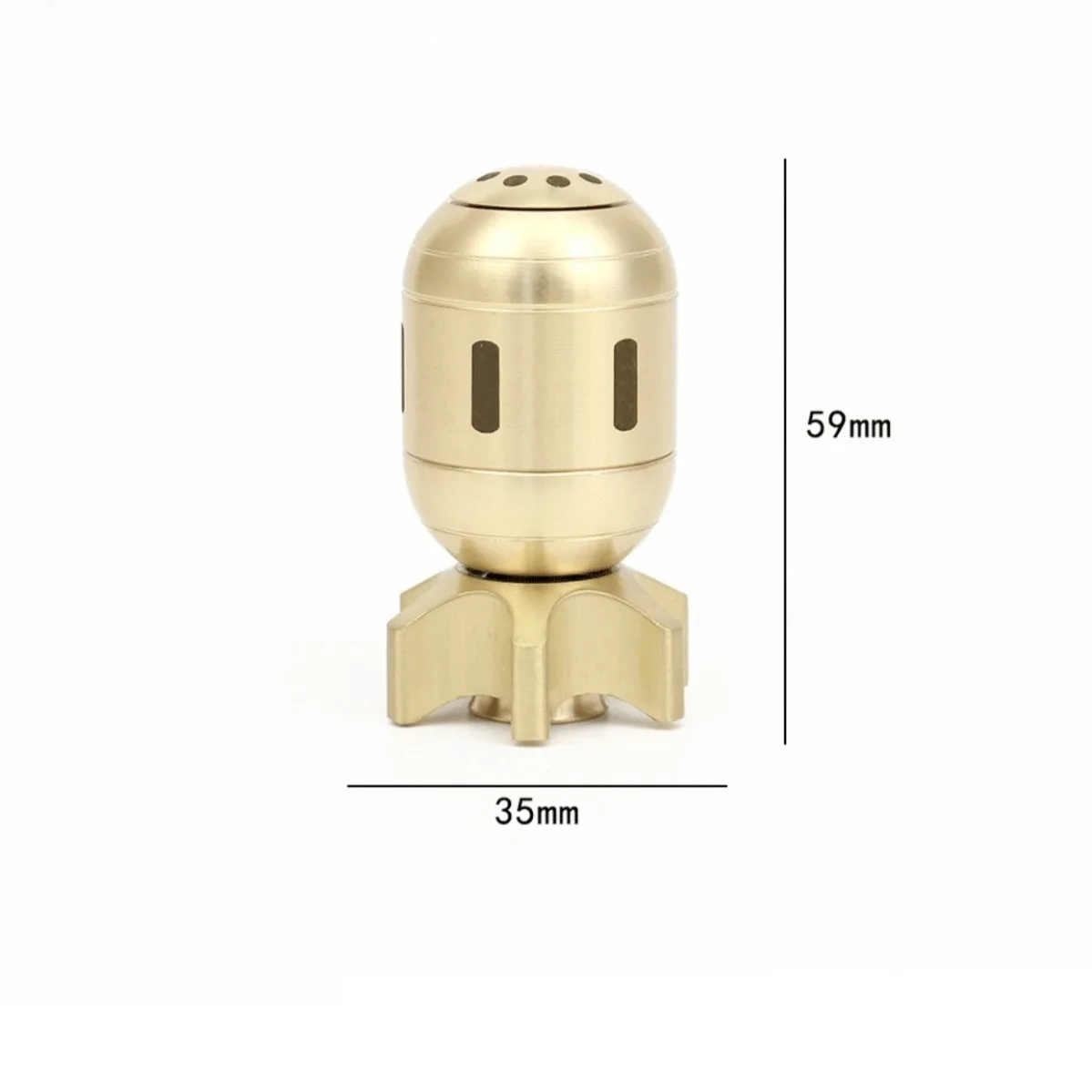 Hot Selling Brass Torpedo Bomb Shape Fidget Spinner Office Desktop Crafts Ornaments Wholesale Decompression Gyro Toys Gifts