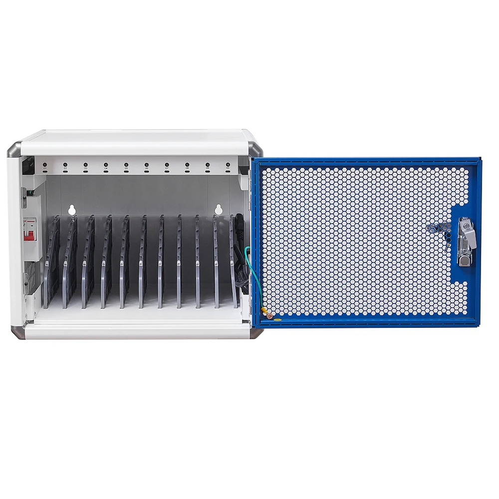 Mini tablet charging cabinet with front perforated door