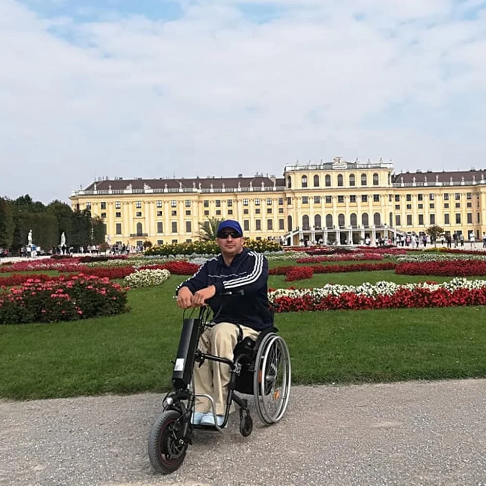 High Torque 12inch 36v 500w Handbikes Wheelchair Attached Handcycle Hand Bike Rehabilitation Therapy Supplies Aluminum Alloy CE