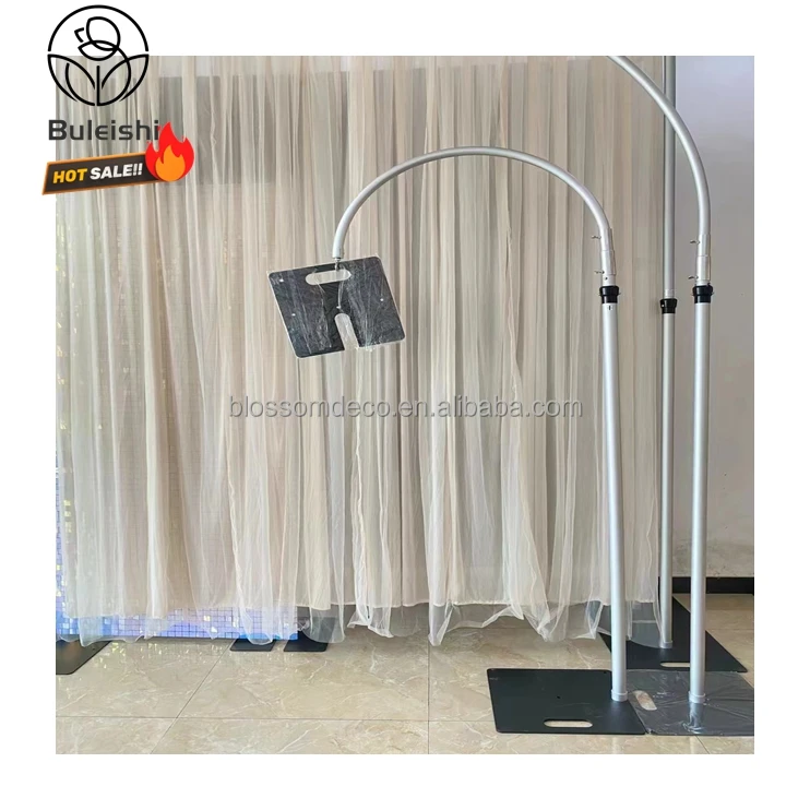 Full Kit Adjustable Aluminum Upright Pole Stand Coupler Tall Curved Cake Hanger Wedding Chandelier Hanger