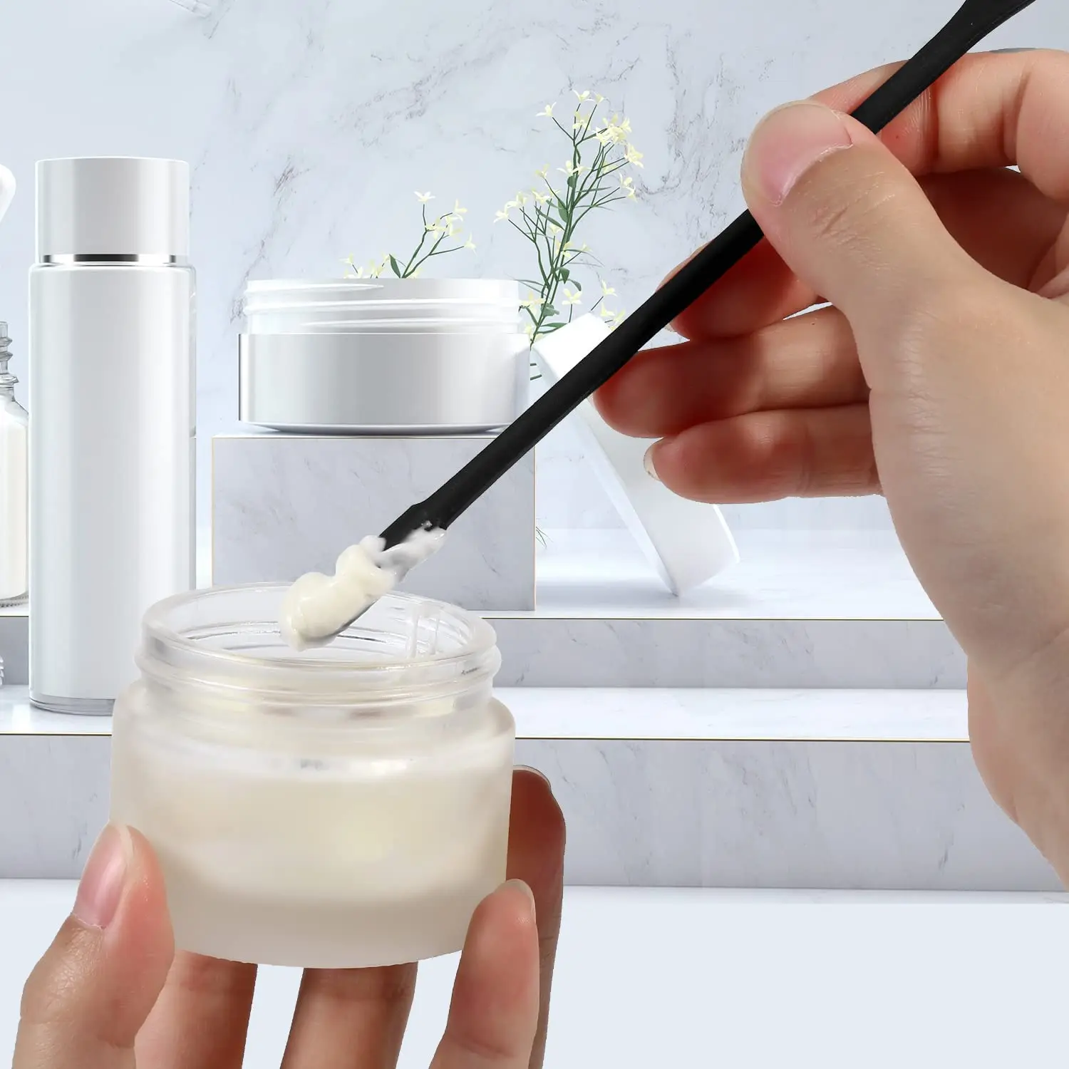 Heat Resistant Kitchen Baking Tool Facial Makeup Scrapers Non Stick Silicone Cosmetic&Jam Spatula Utensil Set