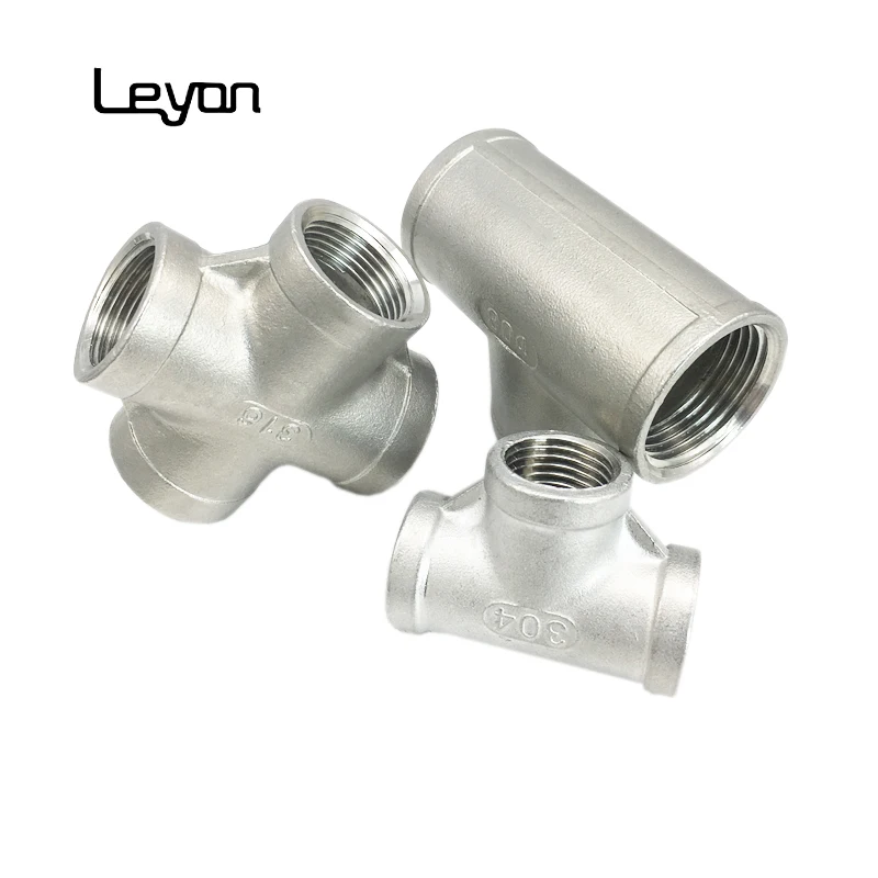 stainless steel hydraulic tubing 3/4 inch NPT threaded plumbing fittings stainless steel cross