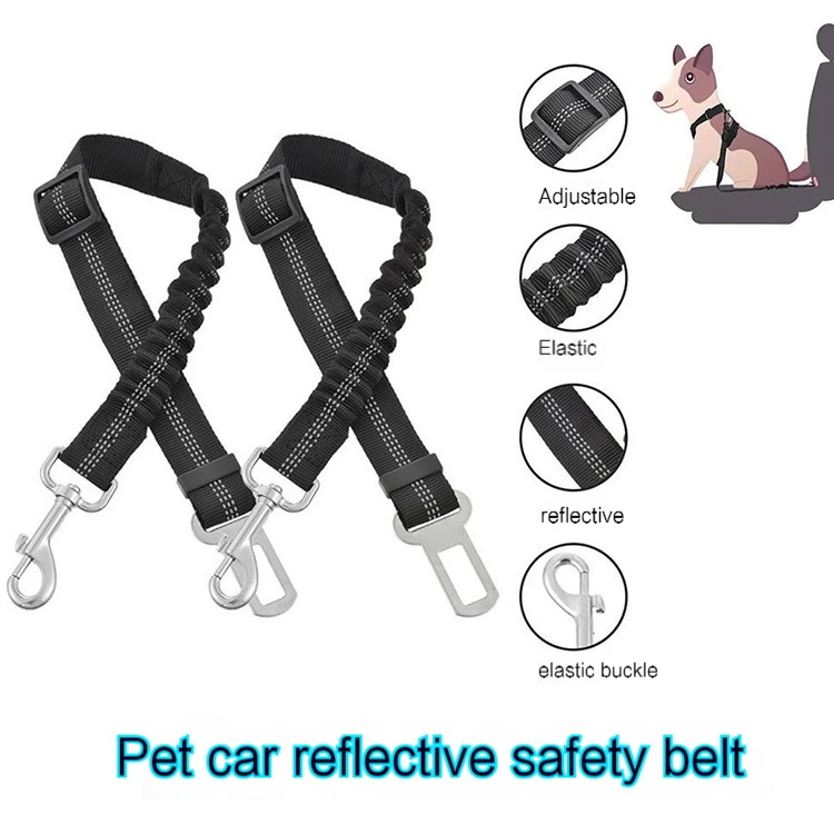 Wholesale pet car seat belts Retractable nylon/polypropylene dog leather belts