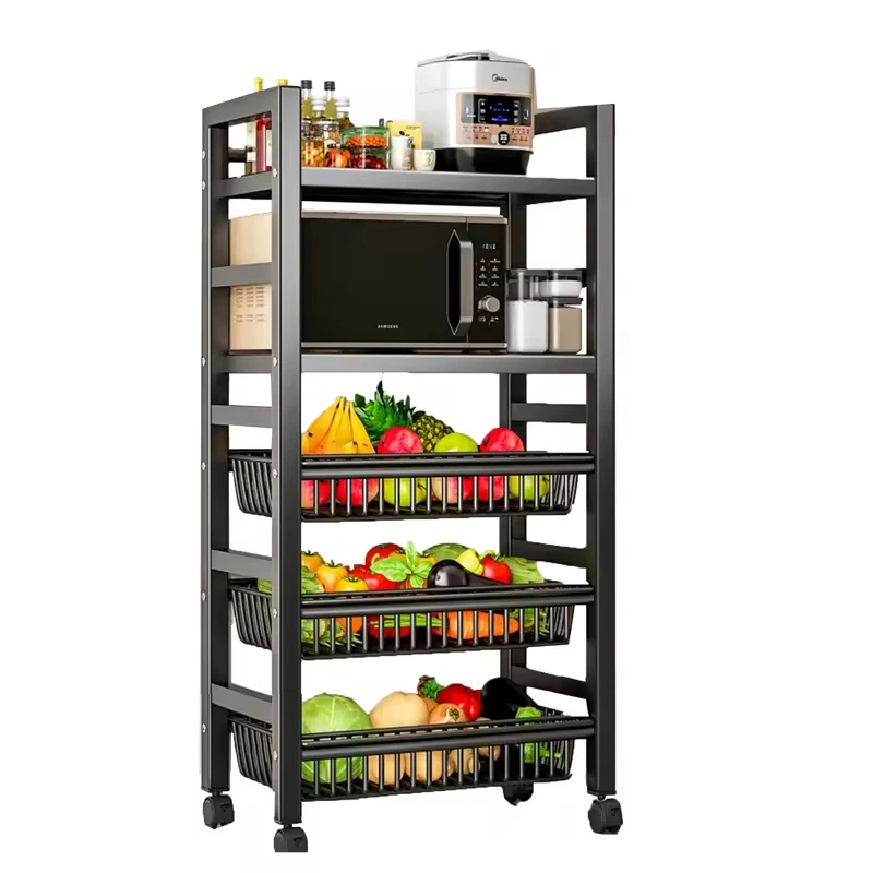 Iron Slotted Angle And Rack Height Adjustable Storage Shelf Basket Stainless Steel Kitchen Shelf Storage Rack