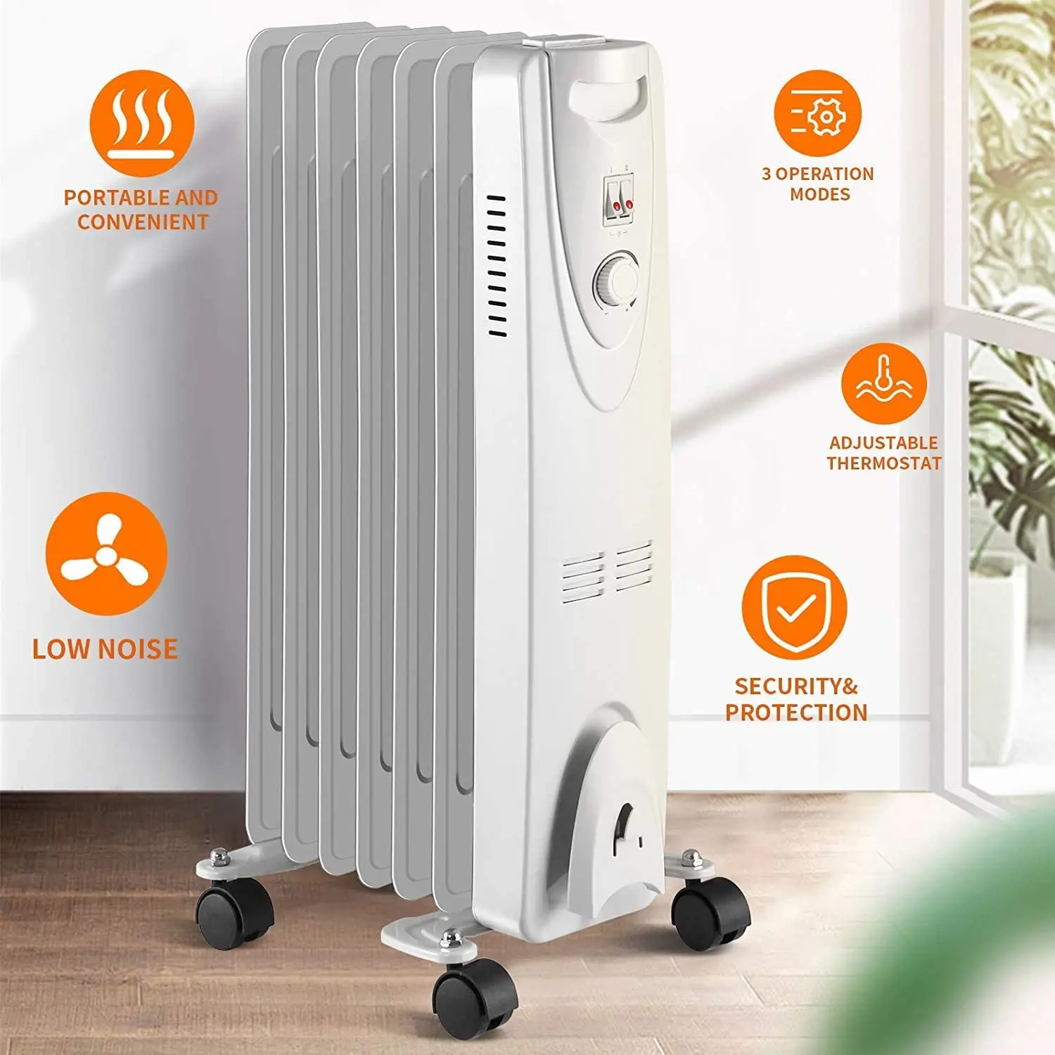 Factory Best sell Freestanding Oil Filled Portable Electric Radiator Heater