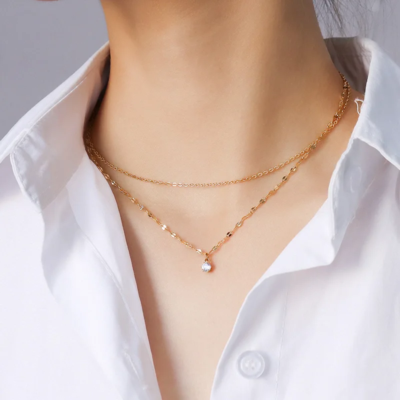 2022 Real U Fashion 18K Gold Plated fashion jewelry necklaces Necklace for Women Tennis Jewelry Accessories for Teenagers