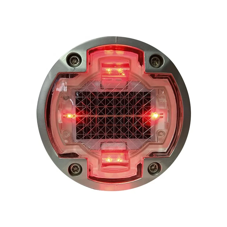 Steady Mode Solar Powered Traffic Lane Marker Waterproof PC and Aluminum Road Stud