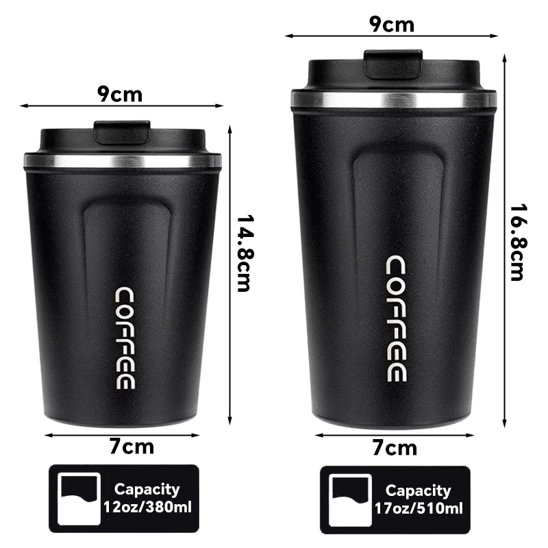 380/510ml Custom Logo Smart Vacuum Mug coffee Double Wall Travel Tumbler Cups Thermos 380ml coffee mug