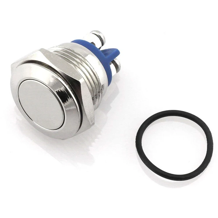 19mm high head flat head ball head screw foot self - compound metal push button switch