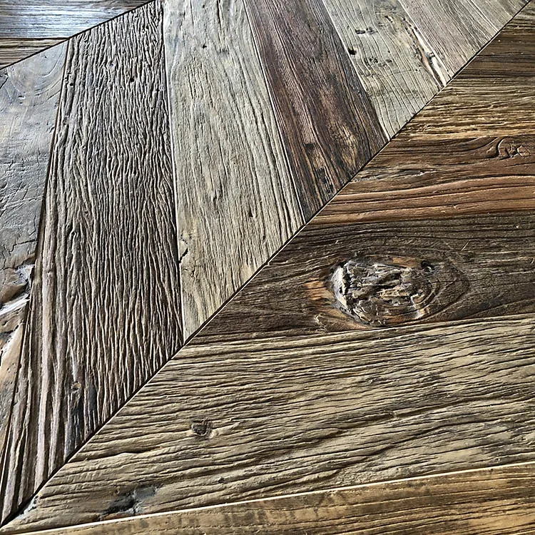 High quality  reclaimed wood fish bone and chevron engineered timber flooring