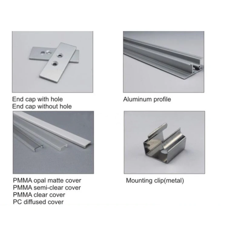 Edge Lit Aluminum Led Profile For Led Strip, Up And Down Alu Led Channel