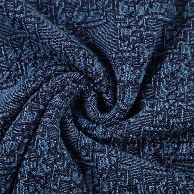 Classic Pattern Jacquard Knitting Cotton Polyester Blends Fabric Brocade Jacquard Fabric For Dress