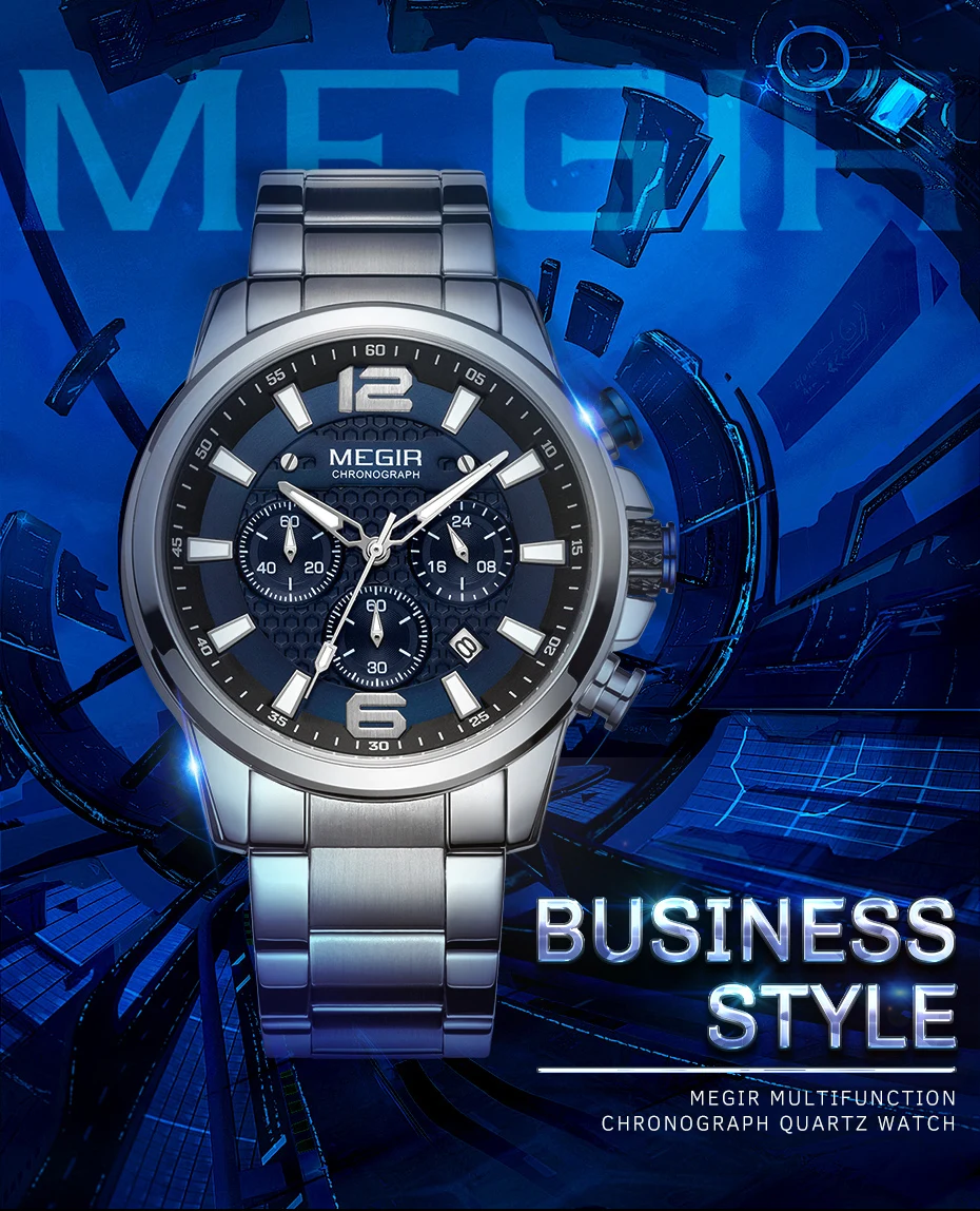 Оптовая хронограф OEM пользовательские часы мужские спортивные кварцевые