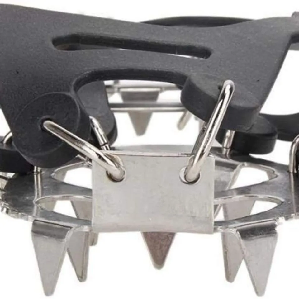 Outdoor 18 Tooth Cleats Anti Slip Silicone Stainless Steel Ice Claw Ice Climbing Shoe Cover Hiking Shoe Studs Steel Foot Chain