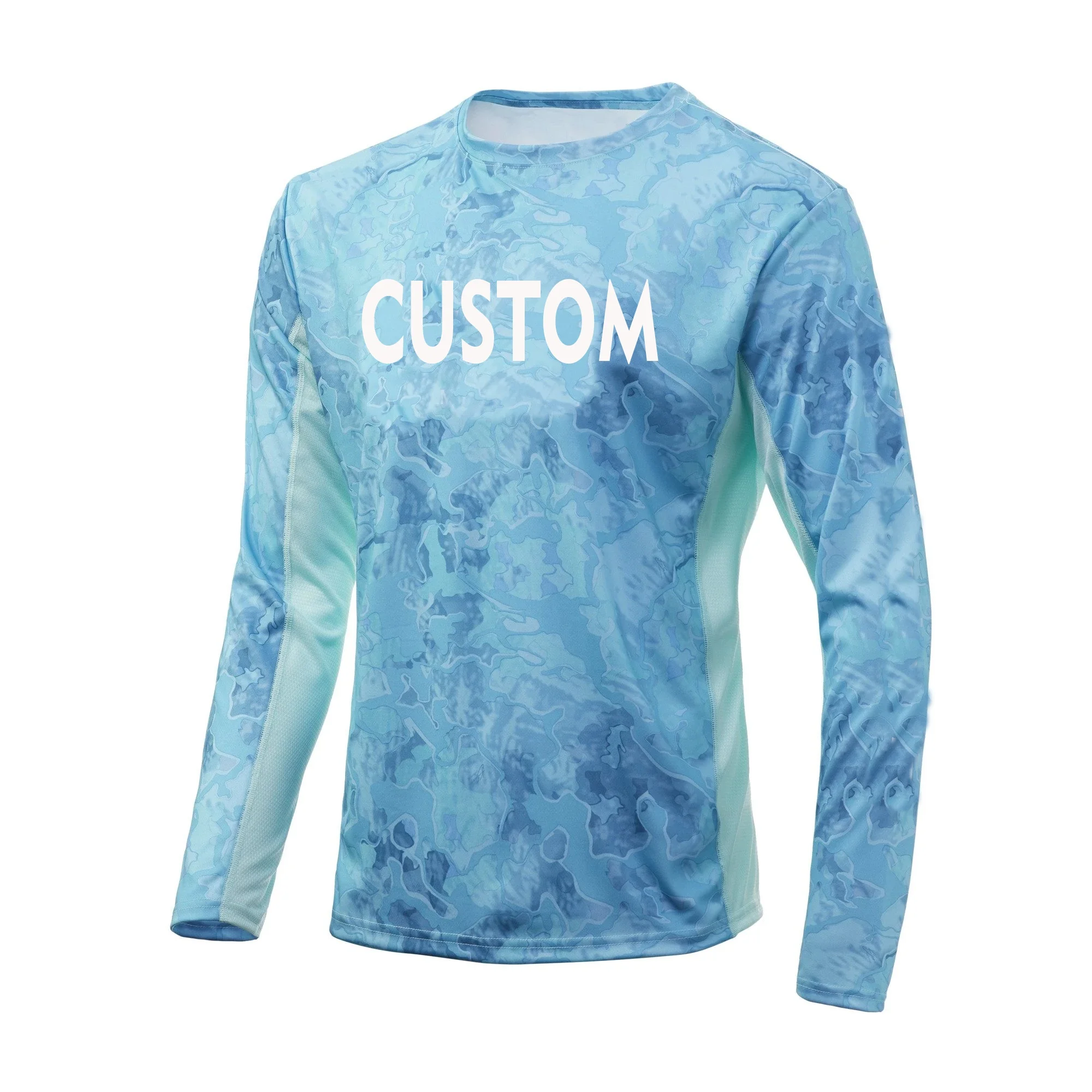 Пользовательская сублимационная печать Upf50 УФ-защита Солнцезащитная рыболовная рубашка