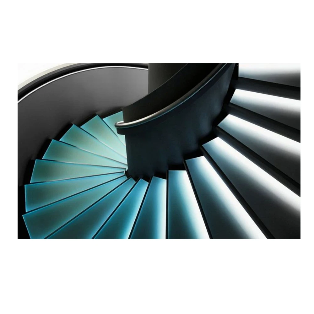 Hot Popular Indoor Curved Stair LED Lights Step Stairs Metal Stringer Staircase