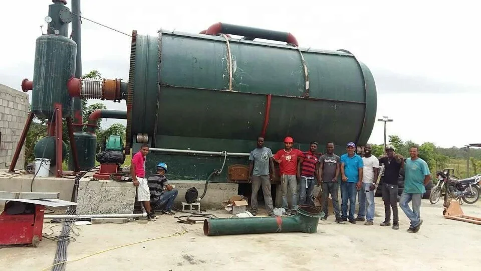 Лэннинг экономически эффективным полу-непрерывного пиролиза отходов шин пиролизная установка 5T