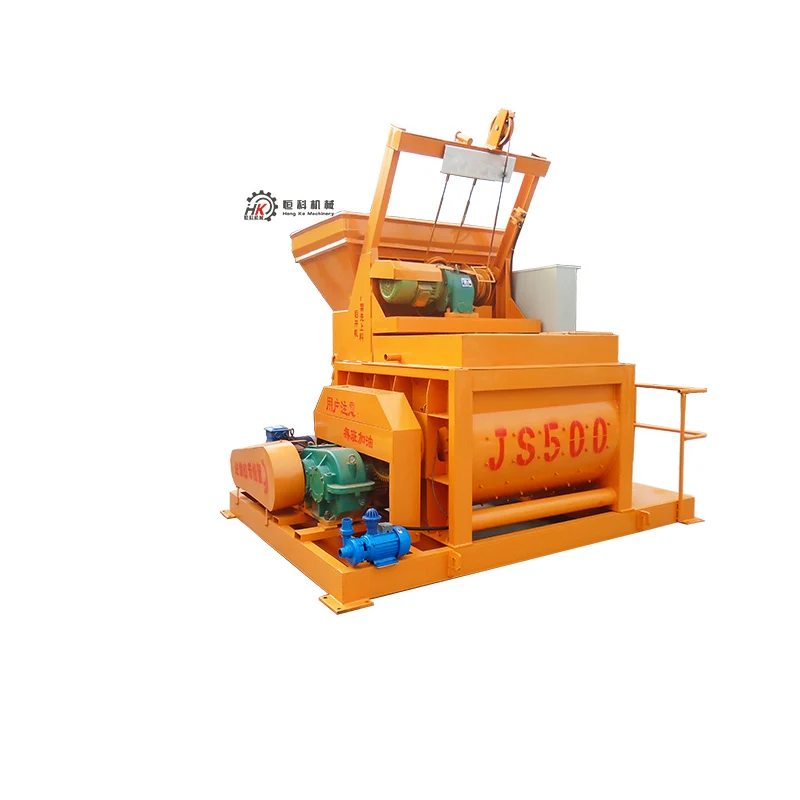 JS500 Forced Double Horizontal Axis Concrete Mixer Pulling Bucket Mixing Main Machine Forced Equipment