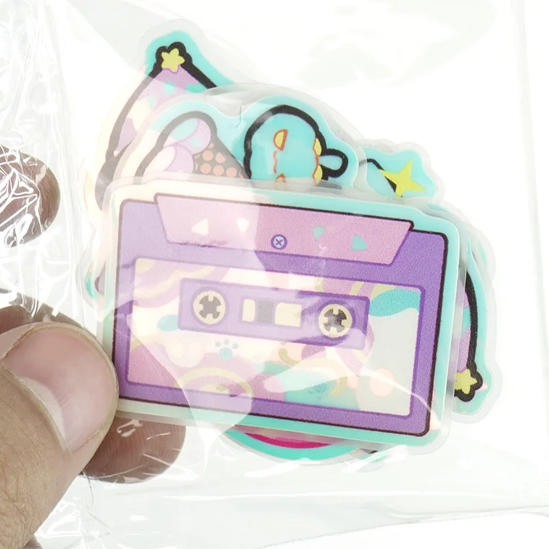 Vograce Custom Waterproof Stickers Die Cut Colorful Clear Glow In The Dark Sticker